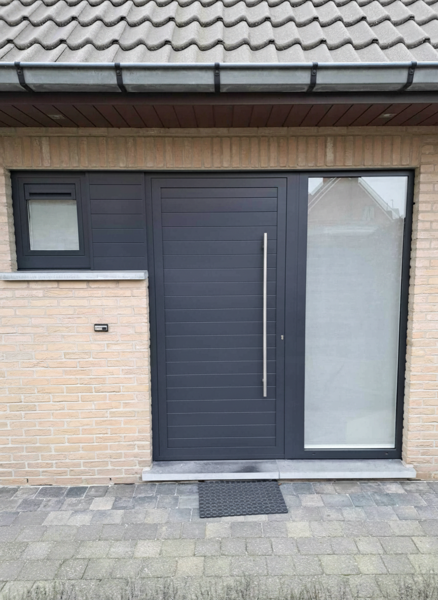 Aluminium deur na professioneel herlakken door Noevo – als nieuw
