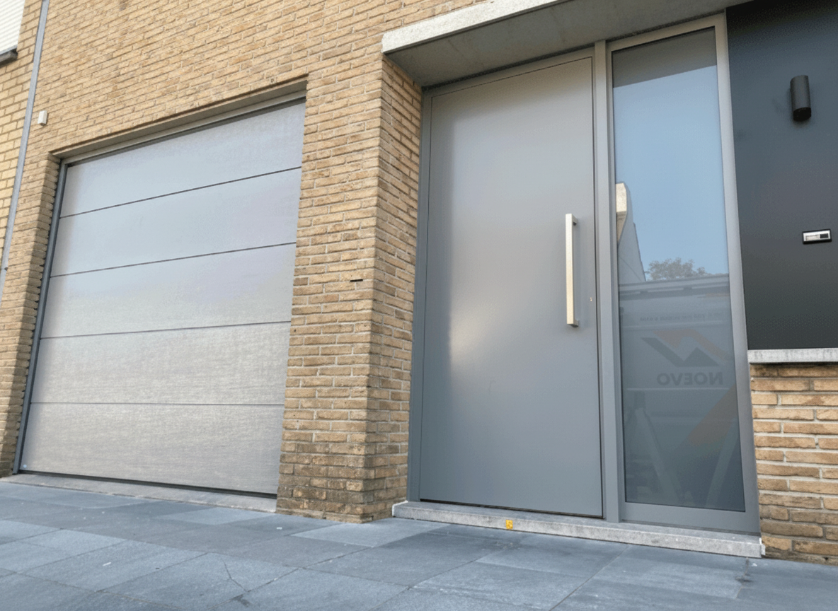 Verouderde aluminium gevel vóór behandeling